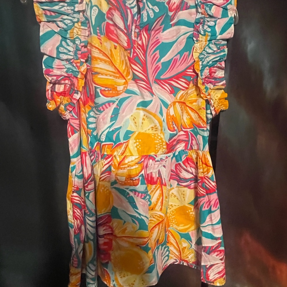 Crown & Ivy Colorful Ruffle Sleeve Top - Picture 3 of 5